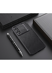 Bao da cho SamSung Galaxy S24 Fe ,  S23 FE chính hãng Nillkin QIN có nắp trượt bảo vệ camera sau - Hàng chính hãng