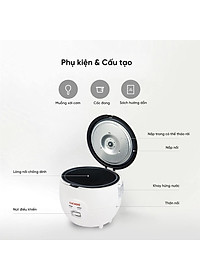 Nồi cơm điện Cuckoo 1.08L CR-0671 - Lòng nồi chống dính - Tiết kiệm điện - Hàng chính hãng Cuckoo Vina