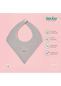 Khăn yếm tam giác đeo cổ có cúc bấm cho em bé sơ sinh, trẻ nhỏ Boube nhiều màu, vải sợi tre Bamboo thông minh, thoải mái