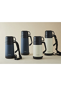 Bình giữ nhiệt Lock&Lock Easy Outdoor Vacuum Bottle màu trắng ngà LHC1485IVY 1,8L - Hàng chính hãng có quai xách, nắp dùng làm cốc nước - JoyMall