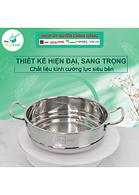 Nồi lẩu xửng hấp inox cao cấp Fivestar 3 đáy từ nắp kính ( tặng 2 vá canh ) - hàng chính hãng