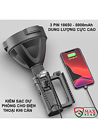 Đèn pin siêu sáng chiếu xa 1000m chống thấm nước có chân đế Đèn pin cầm tay mini siêu sáng sạc điện