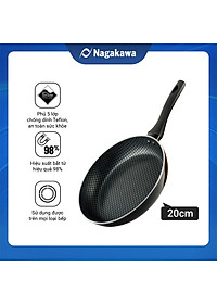 Chảo cạn đáy từ 5 lớp chống dính cao cấp Nagakawa - Dùng trên mọi loại bếp - Hàng chính hãng