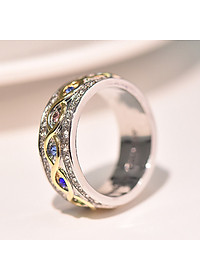 Nhẫn nam titant đính đá