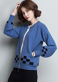 Áo Len Cardigan Nữ Khóa Kéo Tay Bồng Họa Tiết Xinh Thời Trang Korea ALN036 MayHomes Mẫu Mới Đông Xuân
