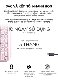 Bàn phím không dây Bluetooth Logitech MX Keys Mini - Hàng Chính Hãng