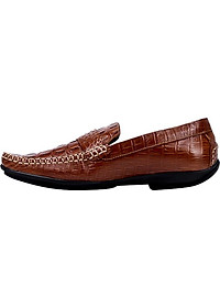 Giày Tây Nam Vân Cá Sấu Huy Hoàng HT7129 - Nâu