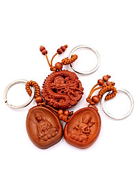 Combo 3 móc khóa phật A Di Đà - Hư Không Tạng - Thần Long - bình an, may mắn