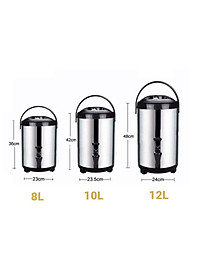Bình Ủ Trà  Giữ Nhiệt Inox 304 Có Vòi Bấm Nước- Dung Tích 8-12 L - Hàng Loại 1- Chính Hãng MINIIN