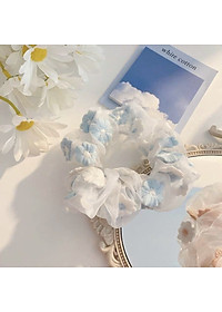 Dây buộc tóc - Scrunchies hoa thêu mẫu mới hàng đẹp HD63