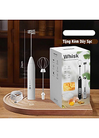 Máy tạo bọt cà phê cầm tay 3 chế độ sạc điện, máy đánh trứng mini đa năng sạc usb
