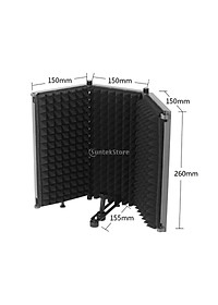 3Panel Microphone Isolation Shield Vocal Recording Microphone Isolation Shield Panel Soundproofing Panel for Home Office Studio