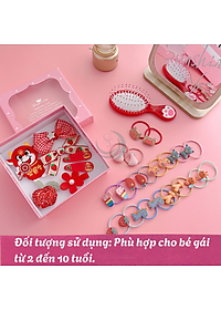 Túi Hộp Kéo 28 Chi Tiết Kẹp Tóc Dây Cột Tóc Làm Quà Tặng Dễ Thương Phụ Kiện Tóc Cho Nữ Và Bé Gái