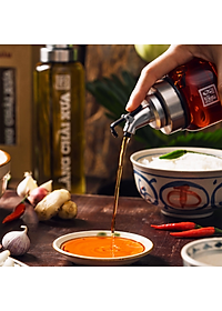 Bình rót một chạm CAO CẤP One Touch Open đựng nước mắm, dầu ăn - thuỷ tinh siêu nhẹ Borosilicat