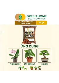 Xơ Dừa Cục Greenhome, Bao 400gr, Giá Thể Đã Qua Xử Lý, Size 1-2cm, Viên Đều Đẹp, Sạch Khuẩn, Trồng Kiểng Lá, Lan