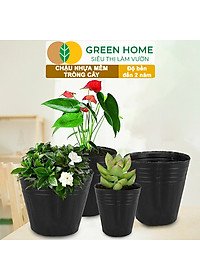 Chậu Trồng Cây Greenhome, nhiều kích thước, Nhựa Mềm, Dẻo, Nhẹ, Trồng Cây, Bầu Ươm Cây Giống, Độ Bền Đến 2 Năm
