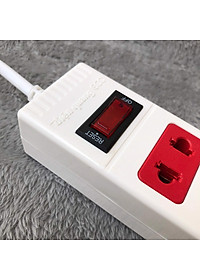 Ổ cắm Điện Quang ECO ĐQ ESK 5WR 32 ECO (3 lỗ 2 chấu, dây dài 5m, màu trắng đỏ)