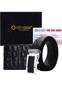 Bộ Ví & Thắt Lưng Nam Vân Cá Sấu Huy Hoàng HT2117-HT4117 (23 x 11,5 cm) - Đen
