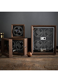 Hộp Xoay Đồng Hồ Cơ 4 Ngăn SAIKE SAIKE S4001 Vỏ Gỗ - Có Đèn LED - SANG TRỌNG