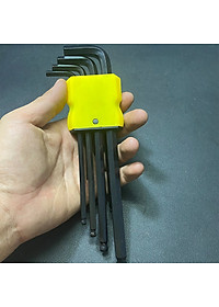 Bộ lục giác Kiotool 9 chi tiết đầu bi hệ Mét 1.5 -10 mm thép CRV cao cấp