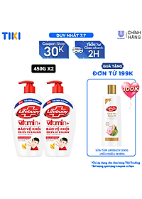 Nơi bán Combo 2 Nước Rửa Tay Lifebuoy Bảo Vệ Vượt Trội 10 Giúp Sạch Khuẩn Và Bảo Vệ Vượt Trội Khỏi 99.9% Vi Khuẩn Tốt Nhất Chai 450g