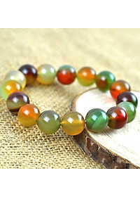 Vòng tay mã não tự nhiên nhiều màu phong thủy may mắn