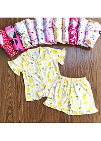Đồ bộ bé gái, bộ pijama ngắn tay cho bé gái size 18-35kg chất cotton mềm mát