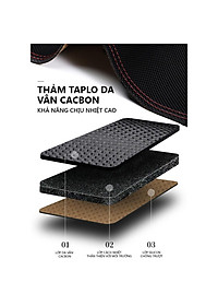 Thảm Taplo Da Cacbon xe Toyota Cross đời 2019 - 2022 cao cấp, chống nóng, chống trơn trượt