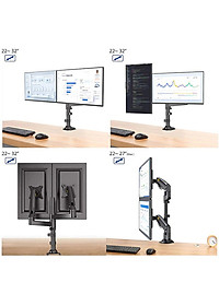 Giá treo 2 màn hình máy tính NB-H180 (Hàng Nhập Khẩu)