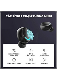 Tai Nghe Bluetooth True Wireless AMOI F9 Cảm Ứng Vân Tay, Nâng Cấp Dock Sạc có Led Báo Pin Kép - Hàng Nhập Khẩu