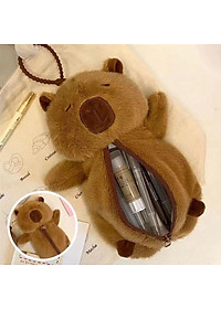 Túi Đựng hình Gấu Bông Capybara Nâu Dễ Thương Cho Bé