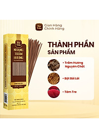 Nhang Trầm Hương 20cm Cao Cấp – Hộp Vàng 100g | Bảo Trầm – Thơm Tự Nhiên, Không Khói Gắt, An Toàn