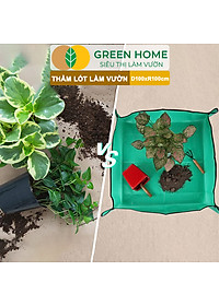 Thảm Lót Làm Vườn Greenhome, D100xR100cm, Trộn Đất, Thay Chậu, Trồng Cây Sạch Sẽ Chống Thấm Nước, Dễ Vệ Sinh, Gấp Gọn