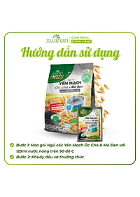 Ngũ Cốc Yến Mạch, Óc Chó Và Mè Đen Xuân An [ít đường] Túi 400G {25g*16 gói}