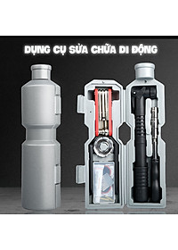 Bộ Dụng Cụ Sửa Chữa Xe Đạp Di Động Bơm Lốp Đa Năng Mini Và Vá Săm Xe Đạp Gắn Sườn Xe (Dạng Bình Nước) MaiLee