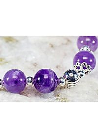 Vong Tay Phong Thủy Thạch Anh Tím Thiên Nhiên Mix Bạc 925 Cho Mạng Kim Thủy, Món Qùa Trang Sức  Phong Thủy May Mắn Ý Nghĩa  VT016