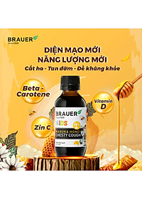 Siro giảm ho cho bé từ 2 tuổi Brauer Kids Manuka Honey Chesty Cough giảm ho khan, ho có đờm - QuaTangMe Extaste