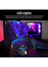 Tai nghe gaming chụp tai PYTHON FLY chống ồn âm thanh stereo cho PS4, PC, Xbox One, PS5, kèm mic đàm thoại, đèn LED, âm bass, vành chụp tai mút mềm cho Laptop Mac-Xanh-Hàng chính hãng