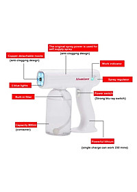 Máy Xịt Điện Phun Sương Không Dây Atomizer 800ML, Máy Cầm Tay Khử Trùng Bằng Hơi Nước Nano Sạc Được USB