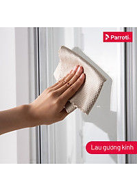 Combo 5 khăn lau đa năng siêu thấm hút, khăn size lớn (30x40 cm) khăn lau kính, ô tô, mặt bàn, bếp Parroti Fiber FB01