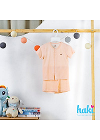 Bộ quần áo sơ sinh cho bé vải gỗ sồi siêu mềm mịn cao cấp - đồ sơ sinh cho bé (2,5kg - 15kg) - bộ cộc tay cho bé Haki BM001