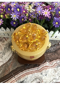 Bát Tụ Bảo, Bát Tụ Tài, Hủ vàng vip đá thạch anh vàng hút tài hút lộc cho ngôi nhà của bạn - Cao 18cm