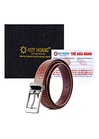 Thắt Lưng Nữ Da Thật Vân Cá Sấu Huy Hoàng HT5122 - Nâu