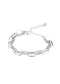 Vòng đeo tay lắc tay 2 lớp titan không đen không gỉ