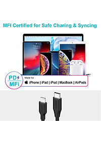 Dây cáp sạc nhanh 30W chuẩn PD 3.0 Type-C ra cho iPhone / cho iPad dài 180cm hiệu CHOETECH IP0040 (trang bị chip sạc thông minh, tốc độ truyền tải dữ liệu tốc độ cao 480Mbps) - Hàng nhập khẩu