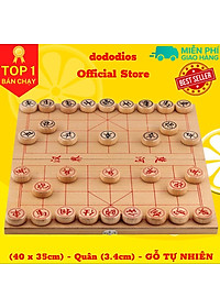 Cờ tướng bằng gỗ tự nhiên - 40 x 35 cm - Quân đường kính 3,4cm - Chính hãng dododios