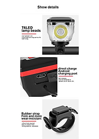 Năng Lượng Mặt Trời Đa Năng Đèn Xe Đạp Có Thể Sạc Qua USB Đèn Pha Xe Đạp Đèn Led Chống Nước Đèn Xe Đạp 3 Chế Độ LED Mountain Đèn Trước Xe Đạp Với 5 Chế Độ 120dB Còi Xe Đạp - Hàng Chính Hãng dododios