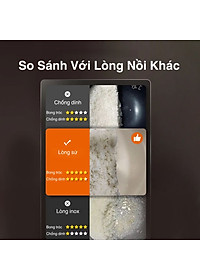 Nồi Cơm Điện Sứ Dưỡng Sinh Mishio MK365 lòng sứ nguyên chất 0.8L không chứa chất chống dính - Hàng chính hãng