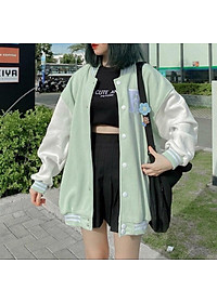 Áo Khoác Bomber Nỉ Bông Jemcloset Ray Tay Dài Form Rộng Unisex Nam Nữ Ulzzang KUN