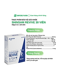 [Hộp 30 Viên] Viên uống SHINSAM REVIVE Tăng cường sinh lực và sinh lý dành cho nam giới - SHINPOONG PHARMA